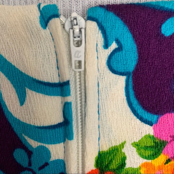 Vintage 60s Hawaiian Floral Barkcloth Maxi Dress - Picture 6 of 15